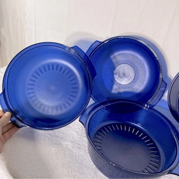 Tupperware Blue Microwave Stack Cooker Set 6Pc - Picture 13 of 16